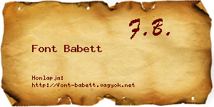 Font Babett névjegykártya