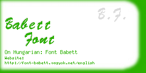 babett font business card
